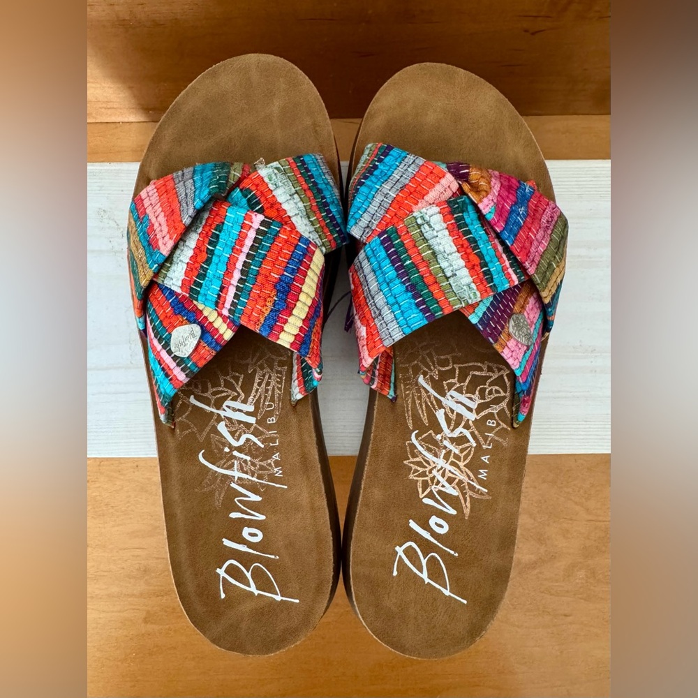New! Blowfish Women's Colorful Striped Sandals